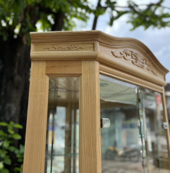 Tủ Rượu Trang Trí Gỗ Sồi Nga Góc 60cm Đẹp Hiện Đại 