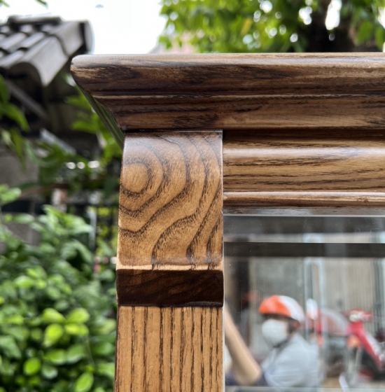 Tủ Rượu Gỗ Sồi Nga Vuông 65cm Màu Óc Chó Đẹp TR 040