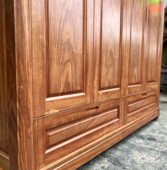 Tủ Quần Áo Gỗ Cẩm 5 Cánh 2 Tầng 