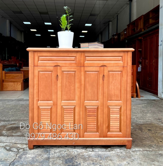 Tủ Giầy Dép Gỗ Xoan Đào Tự Nhiên 4 Cánh Hiện Đại TG 019