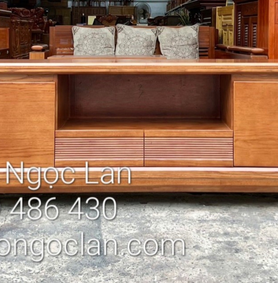 Kệ Ti Vi Gỗ Sồi Nga Lau Màu Hương Chân Xoắn 