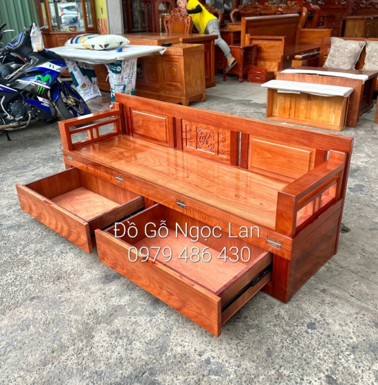 Giường Ghế Gấp Gỗ Xoan Đào 2 Ngăn Kéo Giá Rẻ 