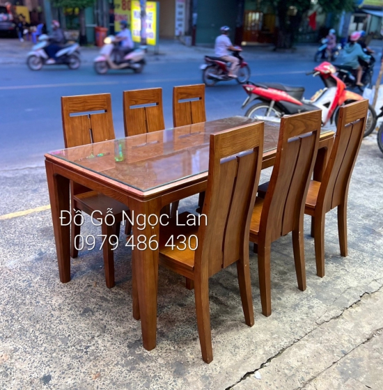 Bàn ăn 6 ghế gỗ xoan đào hiện đại BG 08