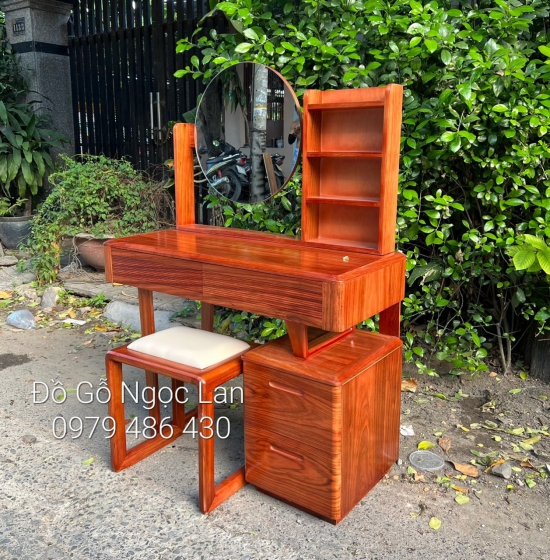 Bàn Phấn Trang Điểm Gỗ Cẩm Vân 1M Kiểu Hàn Quốc 