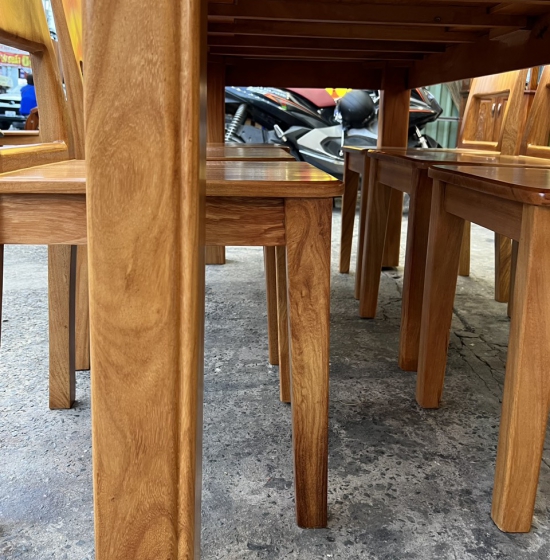 Bộ Bàn Ăn 6 Ghế Gỗ Gõ Đỏ Sang Trọng Hiện Đại 