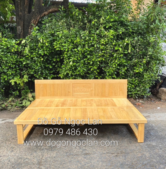 GHẾ GẤP THÀNH GIƯỜNG GỖ SỒI 1M4X1M9 - MÀU TỰ NHIÊN