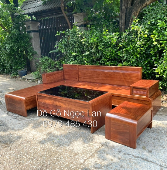 BÀN GHẾ SOFA GỖ SỒI NGA MÀU ÓC CHÓ