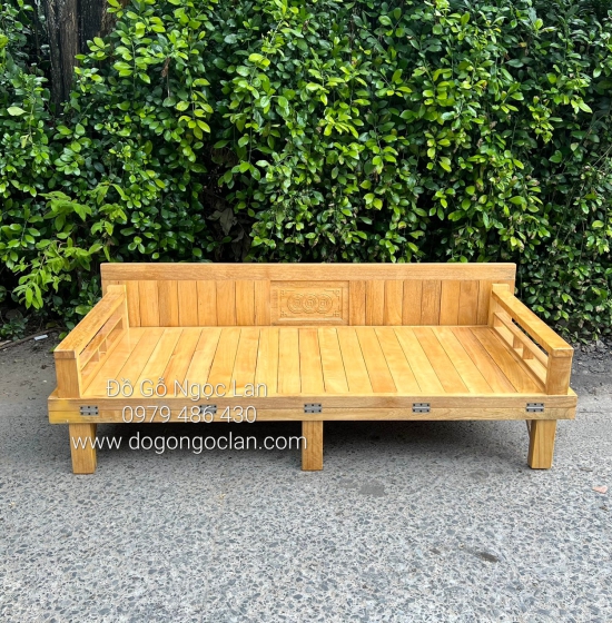GIƯỜNG GẤP GỖ - SOFA GIƯỜNG GẤP GỖ SỒI 1M6 X 2M