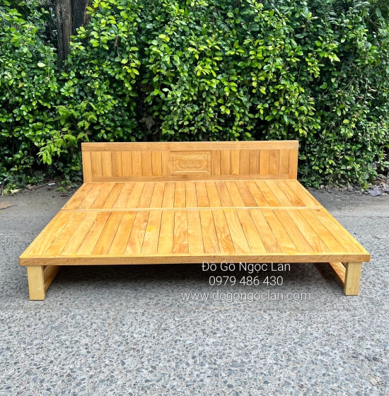 GHẾ GẤP THÀNH GIƯỜNG GỖ SỒI 1M4X1M9 - MÀU TỰ NHIÊN