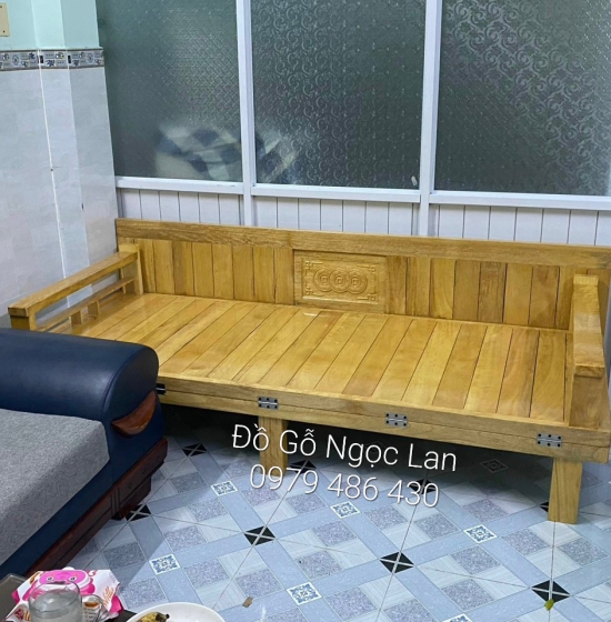 GHẾ GẤP THÀNH GIƯỜNG GỖ SỒI 1M4X1M9 - MÀU TỰ NHIÊN