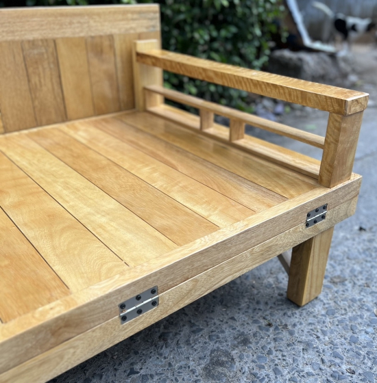 GIƯỜNG GẤP GỖ - SOFA GIƯỜNG GẤP GỖ SỒI 1M6 X 2M