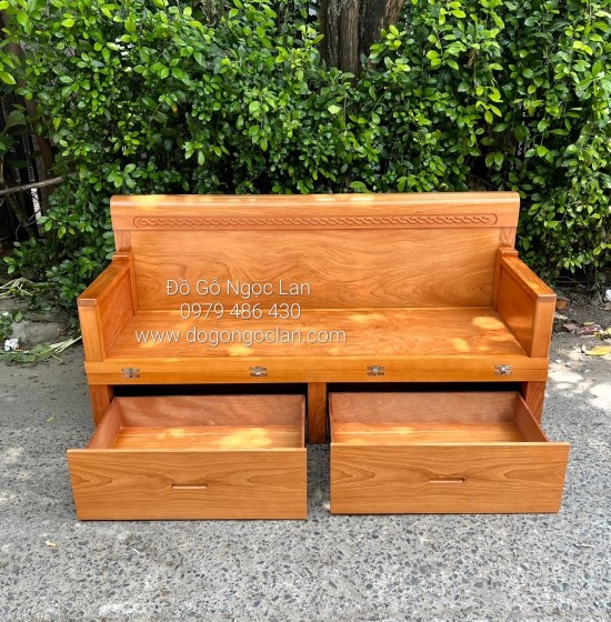 GIƯỜNG GẤP GỖ ,GHẾ MỞ RA THÀNH GIƯỜNG GỖ GÕ ĐỎ 2 NGĂN KÉO 1M4X2M