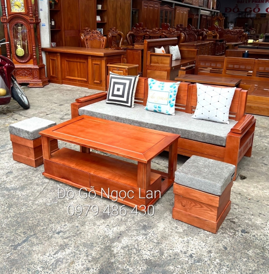 SOFA VĂNG GỖ SỒI NGA GIÁ RẺ KÈM NỆM 4 CHI TIẾT 