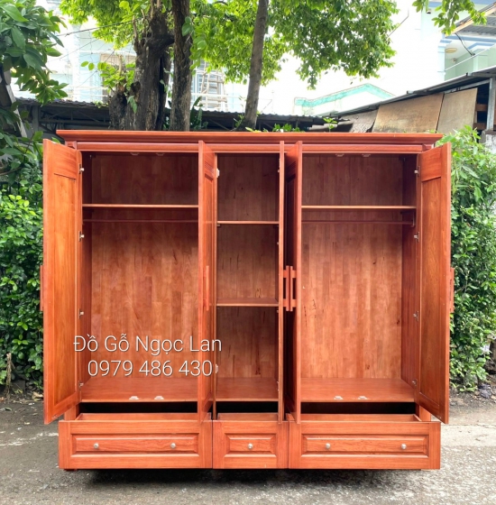 Tủ Quần Áo Gỗ Hương Đá 5 Cánh Trơn Hiện Đại TA 084