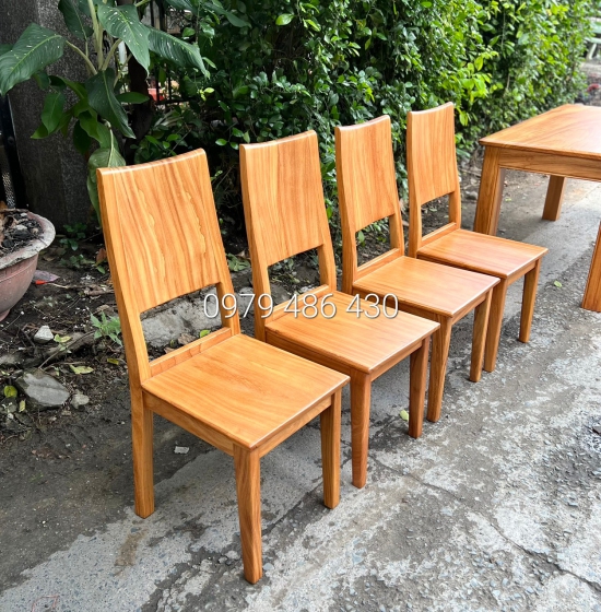 BÀN ĂN GỖ GÕ ĐỎ 4 GHẾ MẶT NGUYÊN KHỐI - HIỆN ĐẠI
