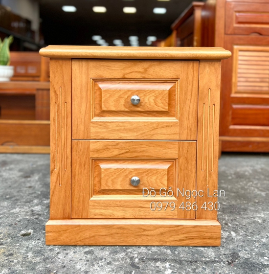 TỦ ĐẦU GIƯỜNG GỖ GÕ ĐỎ 2 NGĂN KÉO HIỆN ĐẠI 