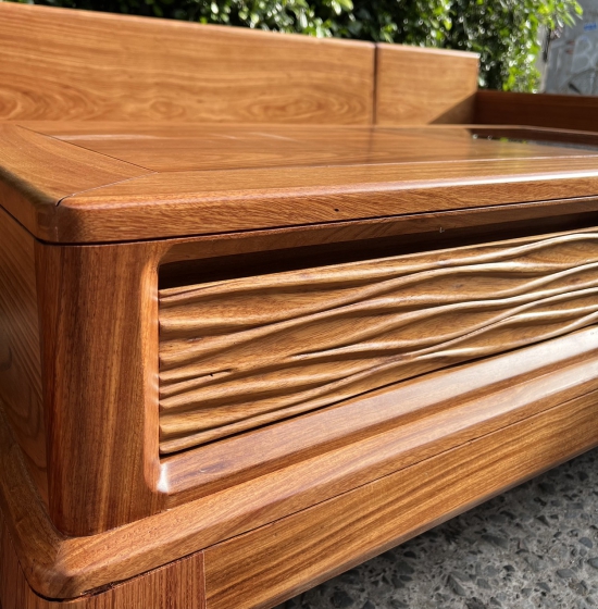 GHẾ SOFA GỖ HƯƠNG VÀNG CAO CẤP GÓC L 2M8 X 1M8 CHÂN CHOÃI 