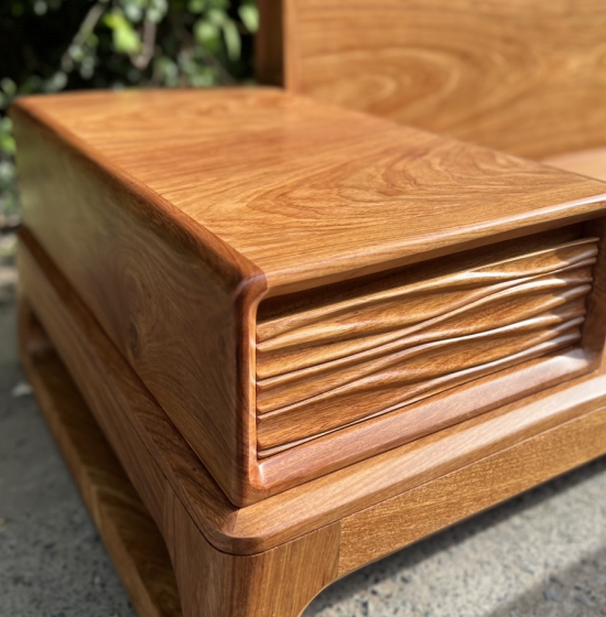 GHẾ SOFA GỖ HƯƠNG VÀNG CAO CẤP GÓC L 2M8 X 1M8 CHÂN CHOÃI 