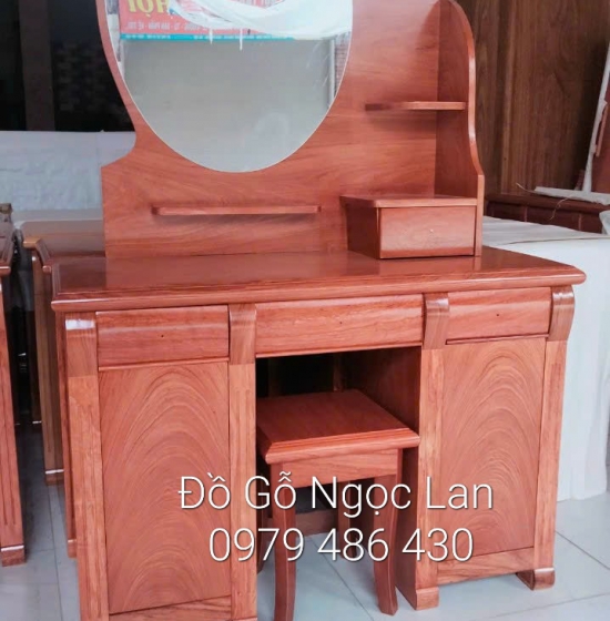 BÀN TRANG ĐIỂM GỖ HƯƠNG ĐÁ 1M - GƯƠNG HỘP HIỆN ĐẠI 