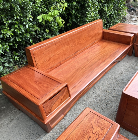 GHẾ SOFA GỖ HƯƠNG ĐÁ CAO CẤP CHÂN THUYỀN - 2 VĂNG