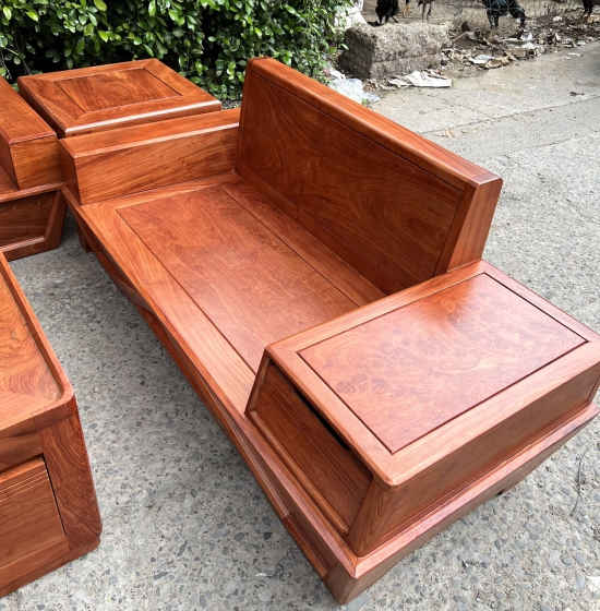 GHẾ SOFA GỖ HƯƠNG ĐÁ CAO CẤP CHÂN THUYỀN - 2 VĂNG