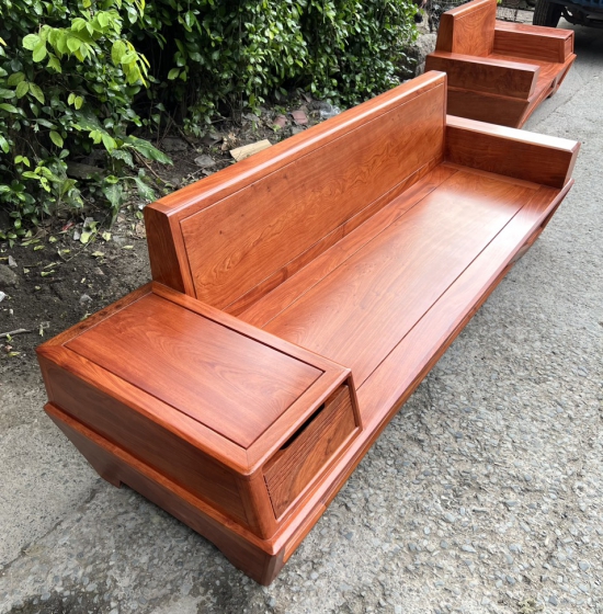 GHẾ SOFA GỖ HƯƠNG ĐÁ CAO CẤP CHÂN THUYỀN - 2 VĂNG