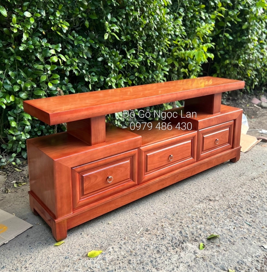 KỆ TIVI GỖ XOAN ĐÀO - MẪU NHẬT 3 NGĂN KÉO 