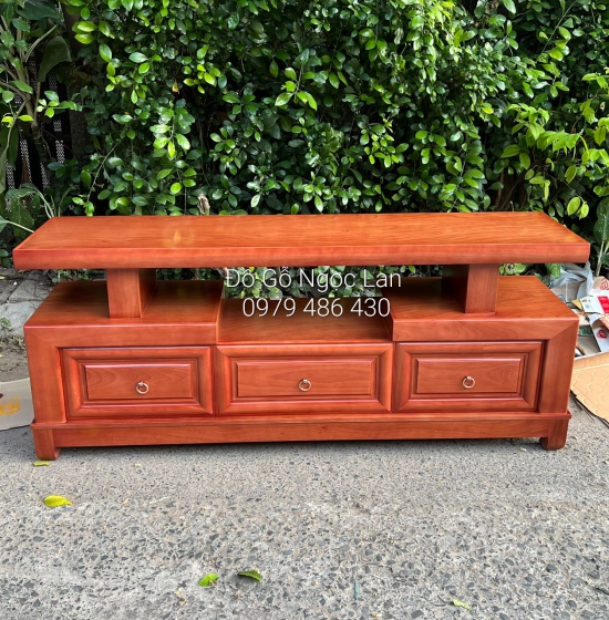 KỆ TIVI GỖ XOAN ĐÀO - MẪU NHẬT 3 NGĂN KÉO 