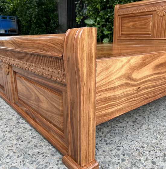 GIƯỜNG NGỦ GỖ HƯƠNG XÁM MẪU QUẠT GN 16-40