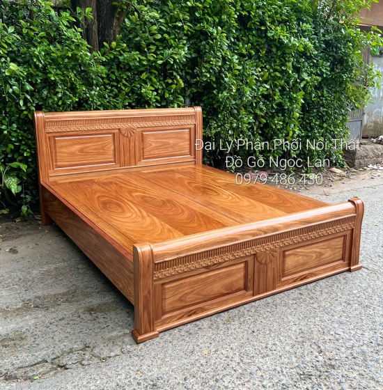 GIƯỜNG NGỦ GỖ HƯƠNG XÁM MẪU QUẠT GN 16-40