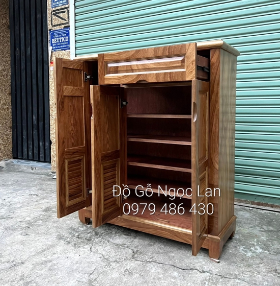 TỦ GIÀY DÉP GỖ HƯƠNG XÁM 3 CÁNH CAO 1M2 - TG 170
