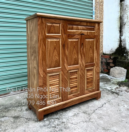 TỦ GIÀY DÉP GỖ HƯƠNG XÁM 3 CÁNH CAO 1M2 - TG 170