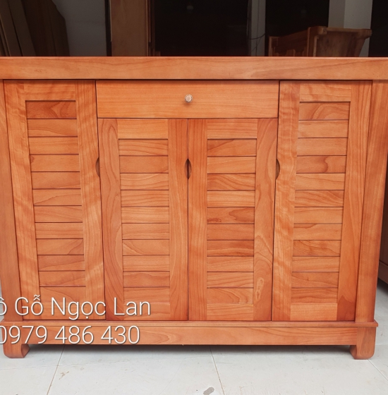 Tủ giầy dép gỗ xoan đào 4 cánh hiện đại giá rẻ TG 014