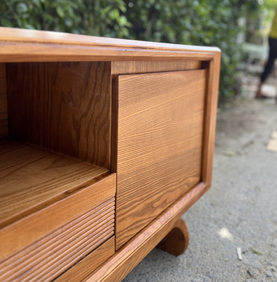 Kệ TiVi Gỗ Sồi Nga 2m Hiện Đại Lau Màu Sơn Inchem Cao Cấp 