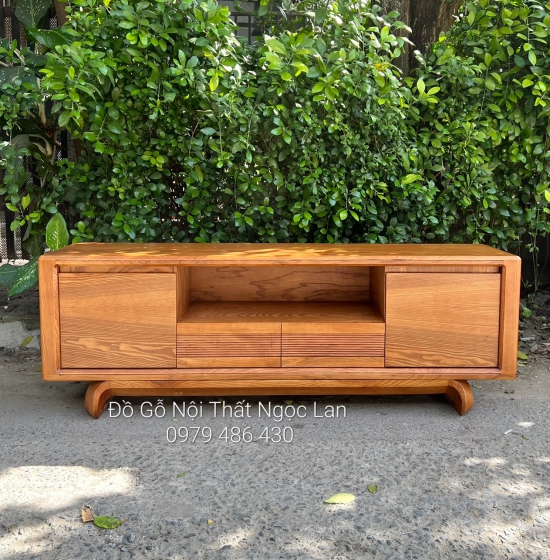 Kệ TiVi Gỗ Sồi Nga 2m Hiện Đại Lau Màu Sơn Inchem Cao Cấp 