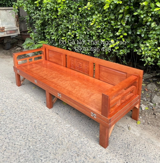 GIƯỜNG GẤP GỖ XOAN ĐÀO MẶT LIỀN CAO CẤP - BẢN LỀ ÂM