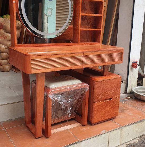 BÀN TRANG ĐIỂM GỖ HƯƠNG ĐÁ 1M GƯƠNG LES - HIỆN ĐẠI 