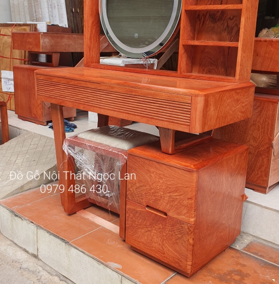 BÀN TRANG ĐIỂM GỖ HƯƠNG ĐÁ 1M GƯƠNG LES - HIỆN ĐẠI 
