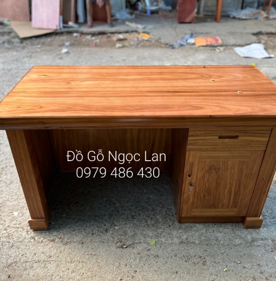 Bàn Làm Việc Gỗ Hương Xám Mẫu Hoa Dây 1m6 BLV 044