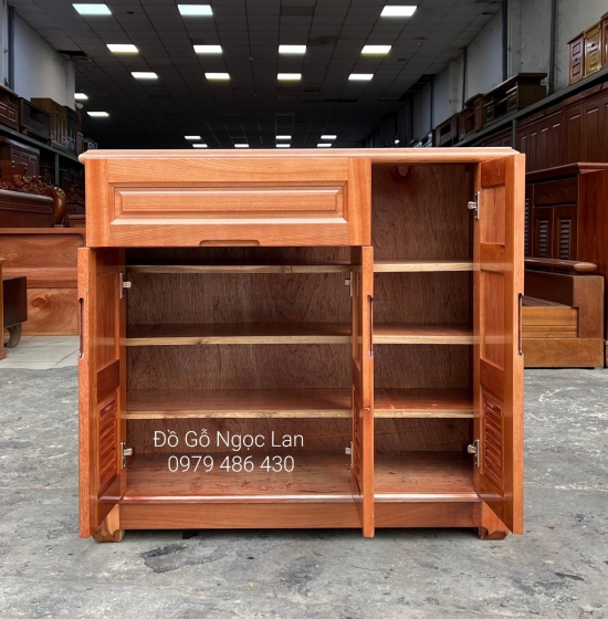 TỦ GIÀY DÉP GỖ XOAN ĐÀO 3 CÁNH LÁ SÁCH 1M GIÁ RẺ 