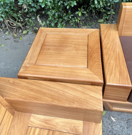 SOFA GỖ GÕ ĐỎ 2 VĂNG CHÂN THUYỀN CAO CẤP SFT 3600