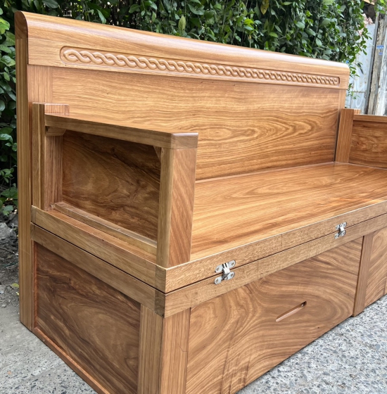 GIƯỜNG GẤP THÔNG MINH GỖ HƯƠNG XÁM 2 NGĂN KÉO CAO CẤP - GGX 57-6