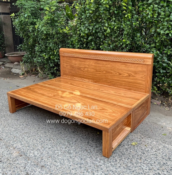 GIƯỜNG GẤP THÔNG MINH GỖ HƯƠNG XÁM 2 NGĂN KÉO CAO CẤP - GGX 57-6