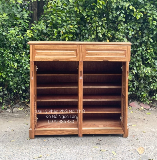 TỦ GIÀY DÉP GỖ HƯƠNG XÁM 4 CÁNH CAO 1M2 HIỆN ĐẠI 