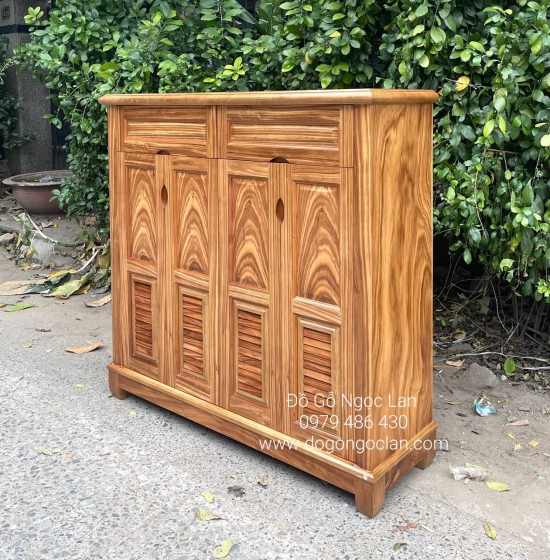TỦ GIÀY DÉP GỖ HƯƠNG XÁM 4 CÁNH CAO 1M2 HIỆN ĐẠI 