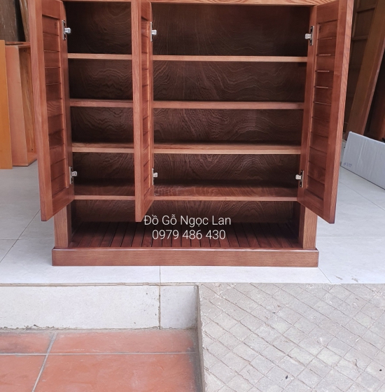 TỦ GIÀY DÉP GỖ SỒI NGA 3 CÁNH MÀU ÓC CHÓ - HIỆN ĐẠI TG 19-3