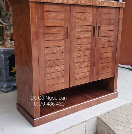 TỦ GIÀY DÉP GỖ SỒI NGA 3 CÁNH MÀU ÓC CHÓ - HIỆN ĐẠI TG 19-3