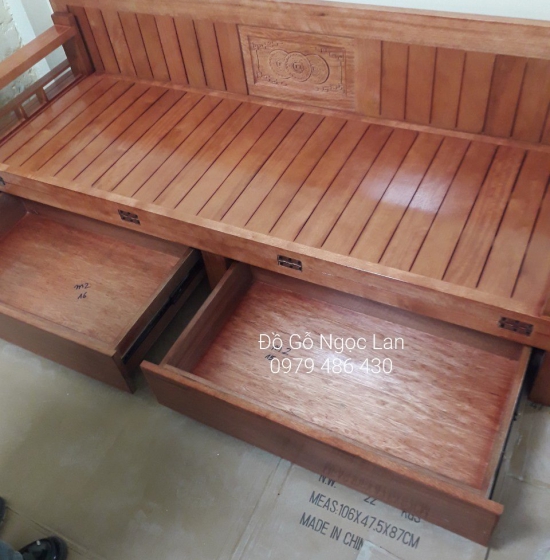 GIƯỜNG GẤP GỖ SỒI 1M4X1M9 CÓ NGĂN KÉO GG 024-4