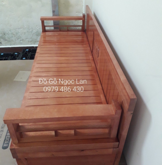 GIƯỜNG GẤP GỖ SỒI 1M4X1M9 CÓ NGĂN KÉO GG 024-4