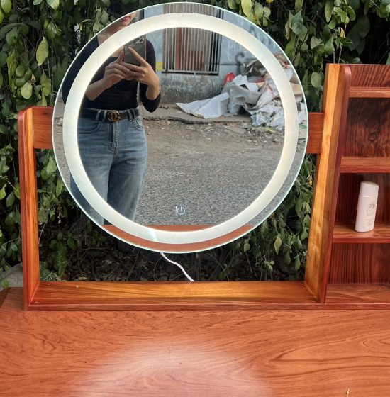 BÀN TRANG ĐIỂM GỖ HƯƠNG ĐÁ 1M GƯƠNG LES - HIỆN ĐẠI 